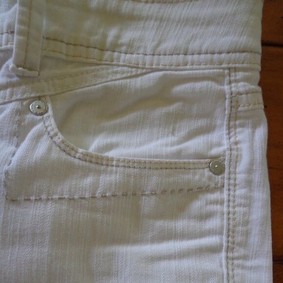 Nine West Bootcut Pants 2 White/Tan Stitching Zip/Button Closure Pockets - Picture 8 of 13